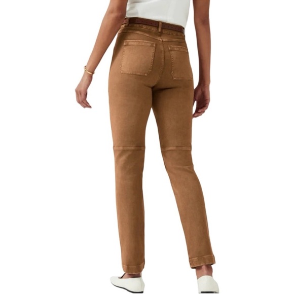 Spanx Stretch Utility Twill Straight Leg Pants in Acorn Size Medium Petite Nwt - Picture 5 of 9